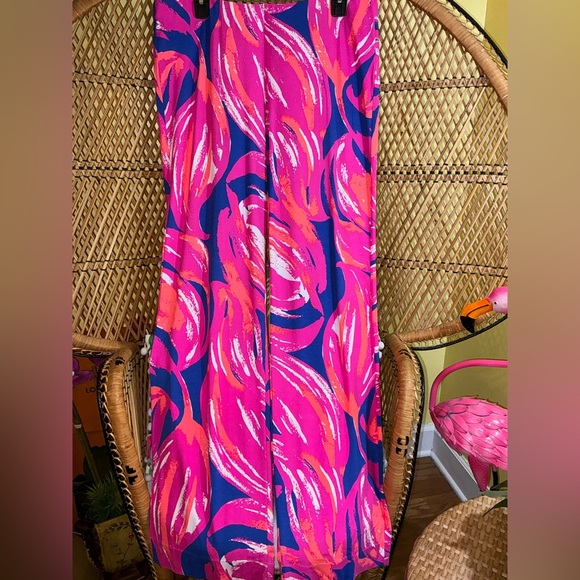 Lilly Pulitzer Georgia May Palazzo Pants Size L Blume Plume - Picture 6 of 10